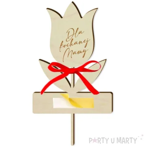 dekoracja drewniana kwiatek merci dzien matki dla mamy 8x14 cm