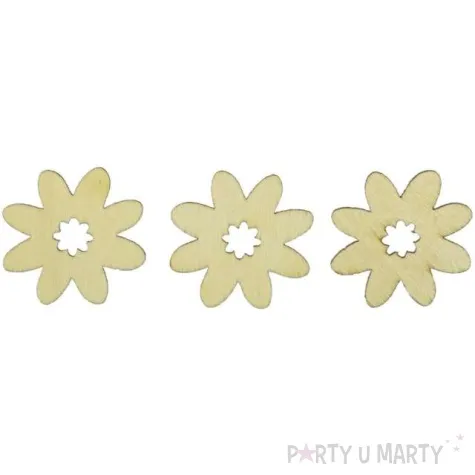 dekoracja drewniana kwiatki drewno titanum 15 szt