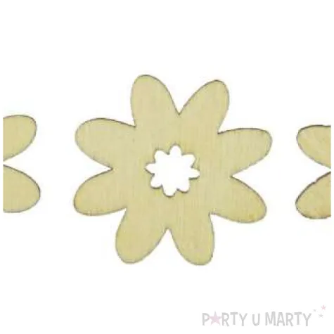 dekoracja drewniana kwiatki drewno titanum 15 szt