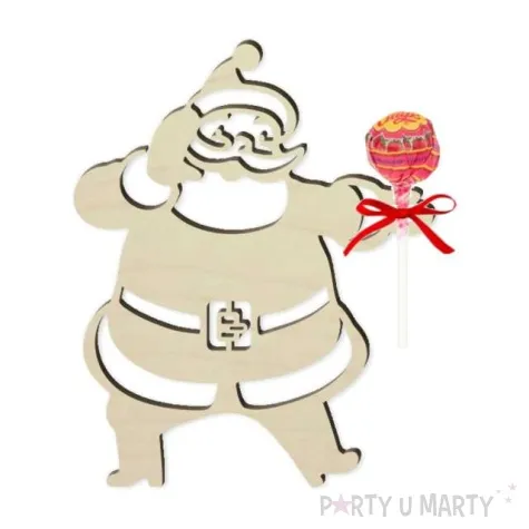 dekoracja drewniana mikolaj na lizak 16 cm