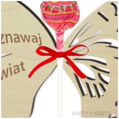 dekoracja drewniana motylek na lizak poznawaj swiat 14 cm