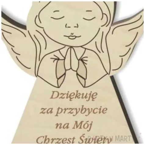 dekoracja drewniana podziekowania chrzest sw aniolek dz 10 cm