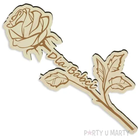 dekoracja drewniana roza dla babci 13x27 cm