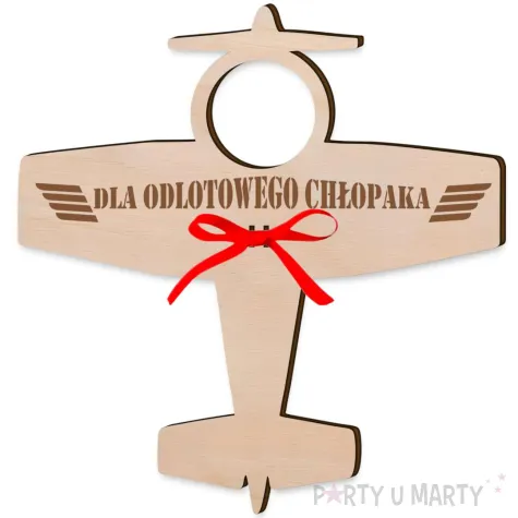 dekoracja drewniana samolot na lizak dla odlotowego chlopaka 14 cm