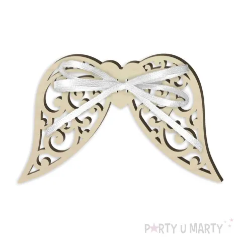 dekoracja drewniana skrzydlo aniola azurowe na lizak 8 cm