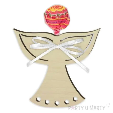 dekoracja drewniana slodki aniolek na lizak 9 cm