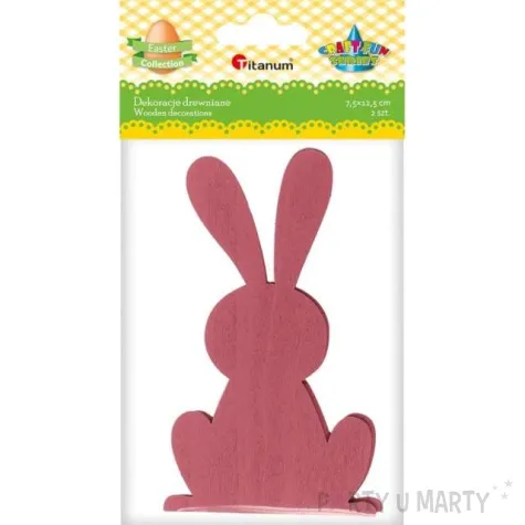 dekoracja drewniana wielkanoc zajaczek drewno titanum 2 szt