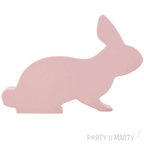 dekoracja drewniana zajac siedzacy rozowy arpex 7 x 10 cm