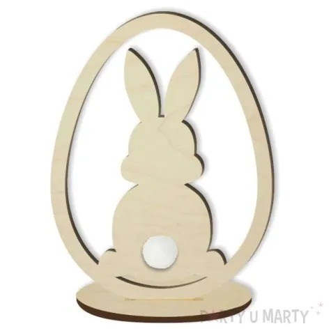 dekoracja drewniana zajaczek classic w jaju naturalny 12 cm