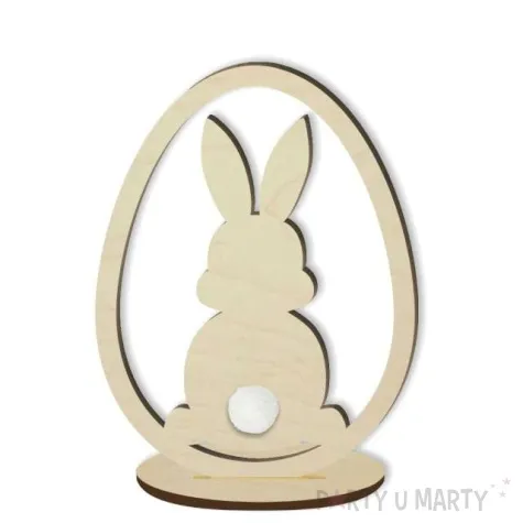 dekoracja drewniana zajaczek classic w jaju naturalny 8 cm