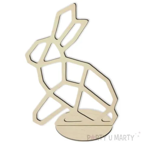 dekoracja drewniana zajaczek geometryczny 14 cm