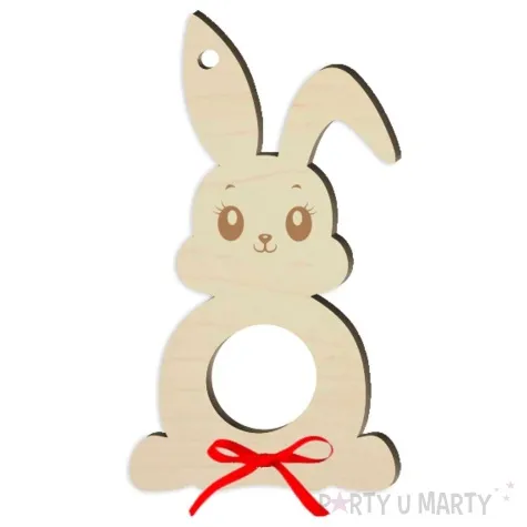 dekoracja drewniana zajaczek na lizak wielkanoc 14 cm