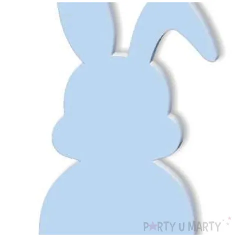 dekoracja drewniana zajaczek pastelowy blekitny 8 cm