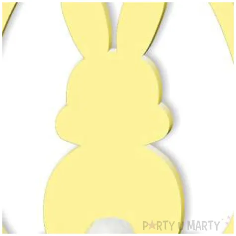 dekoracja drewniana zajaczek pastelowy w jaju kremowy 12 cm