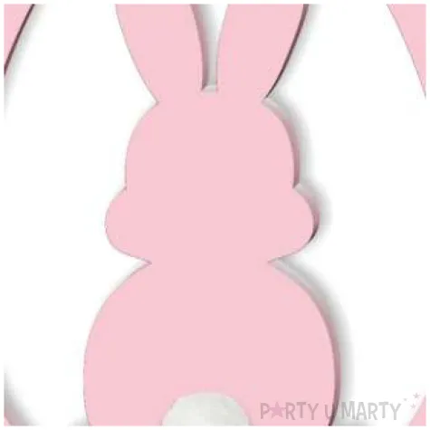 dekoracja drewniana zajaczek pastelowy w jaju rozowy 12 cm