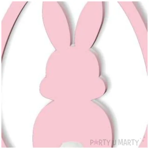 dekoracja drewniana zajaczek pastelowy w jaju rozowy 8 cm