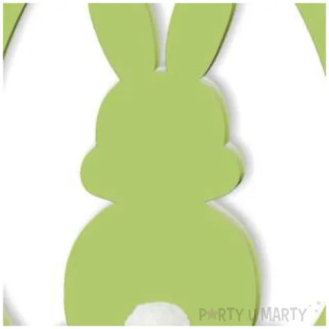 dekoracja drewniana zajaczek pastelowy w jaju zielony 12 cm