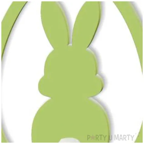 dekoracja drewniana zajaczek pastelowy w jaju zielony 8 cm