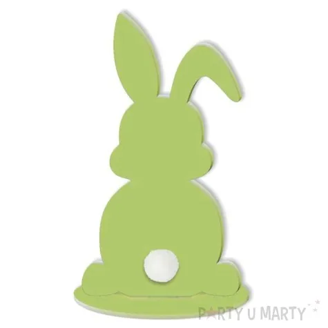 dekoracja drewniana zajaczek pastelowy zielony 12 cm