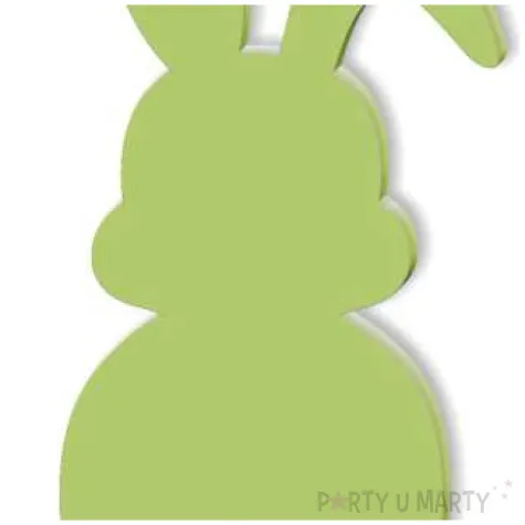 dekoracja drewniana zajaczek pastelowy zielony 12 cm