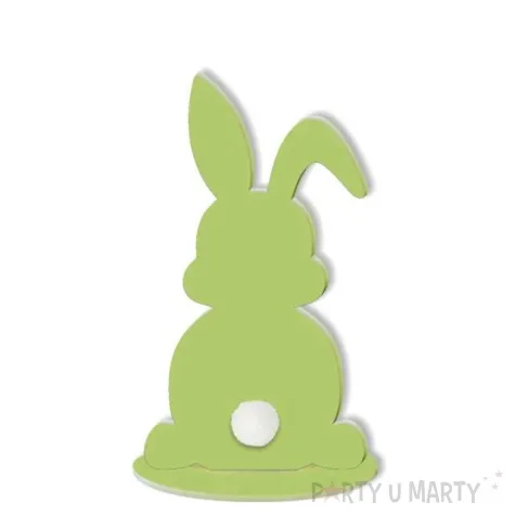 dekoracja drewniana zajaczek pastelowy zielony 8 cm
