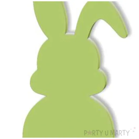 dekoracja drewniana zajaczek pastelowy zielony 8 cm