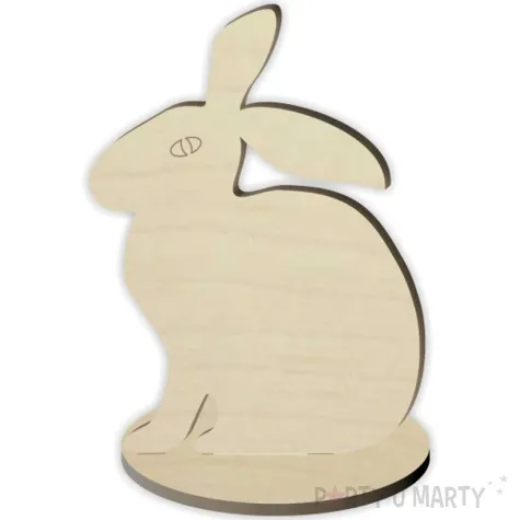 dekoracja drewniana zajaczek z klapnietym uchem 12 cm
