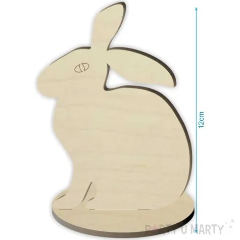 dekoracja drewniana zajaczek z klapnietym uchem 12 cm