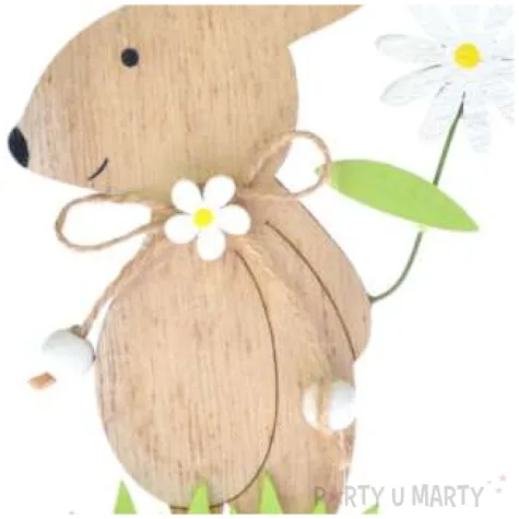 dekoracja drewniana zajaczek ze stokrotka arpex 17 cm