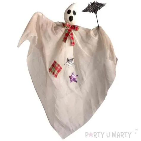 dekoracja duch z nietoperzem bialy carnival toys 90 cm