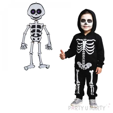 dekoracja filcowy kosciotrup bialy carnival toys 50 cm