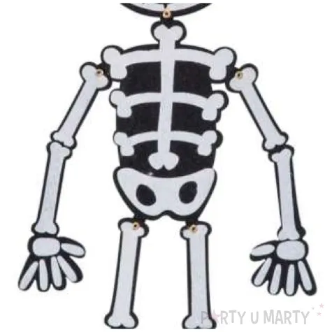 dekoracja filcowy kosciotrup bialy carnival toys 50 cm