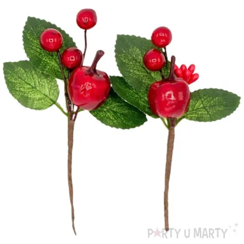 dekoracja galazki dekoracyjne jarzebina z owocem czerwony aliga 2 szt