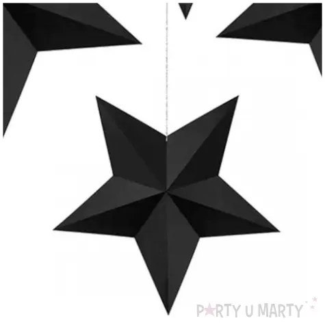 dekoracja gwiazdy czarne partydeco 6 szt