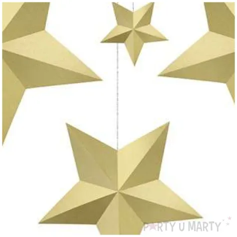 dekoracja gwiazdy zloty partydeco 6szt