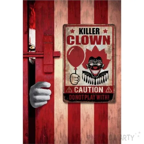 dekoracja halloween klaun zabojca guirca 24 x 36 cm
