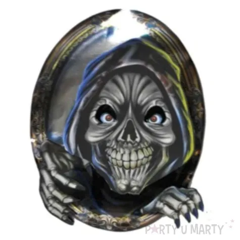 dekoracja halloween kosciotrup w lustrze funny fashion 28 x 38 cm