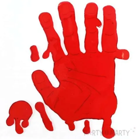 dekoracja halloween zelowa dlon czerwona guirca 19 cm