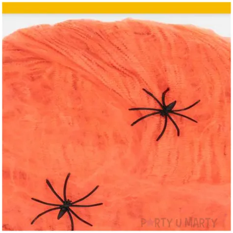 dekoracja halloweenowa pajeczyna pomaranczowa partypal 20 g