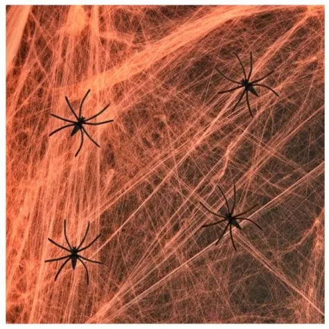 dekoracja halloweenowa pajeczyna pomaranczowa partypal 200 g