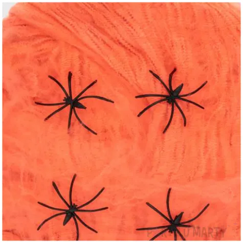 dekoracja halloweenowa pajeczyna pomaranczowa partypal 200 g