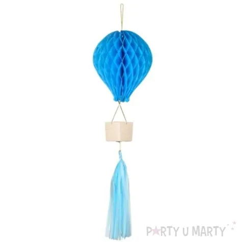 dekoracja honeycomb balon fredzle i koszyczek niebieska partydeco