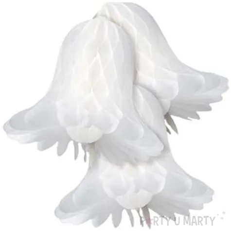 dekoracja honeycomb dzwonki biala godan 23 cm 3 szt