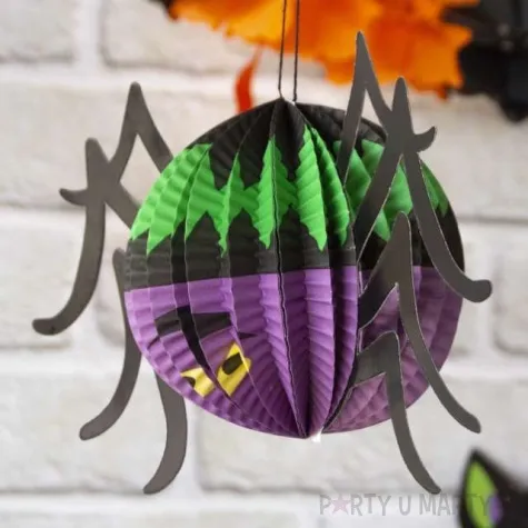 dekoracja honeycomb halloweenowy pajak okragly partypal 27 cm