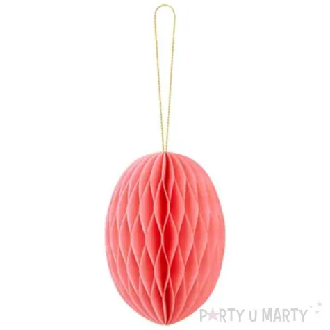 dekoracja honeycomb jajko rozowe partydeco 12 cm