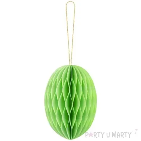 dekoracja honeycomb jajko zielone partydeco 12 cm