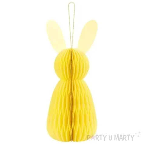 dekoracja honeycomb kroliczek zolty partydeco 30 cm