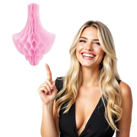 dekoracja honeycomb kropla rozowa unique 35 cm