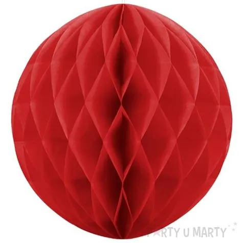 dekoracja honeycomb kula czerwona 30 cm