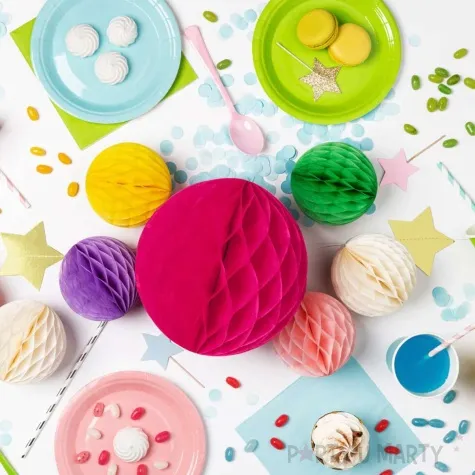 dekoracja honeycomb kula fioletowy partypal 10 cm